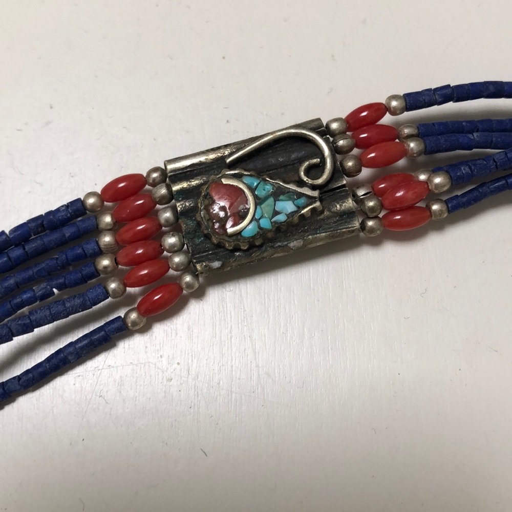 Turquoise and Coral Necklace - Picture 3 of 5